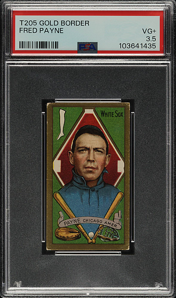 1911 T205 Gold Border Fred Payne PSA VG+ 3.5