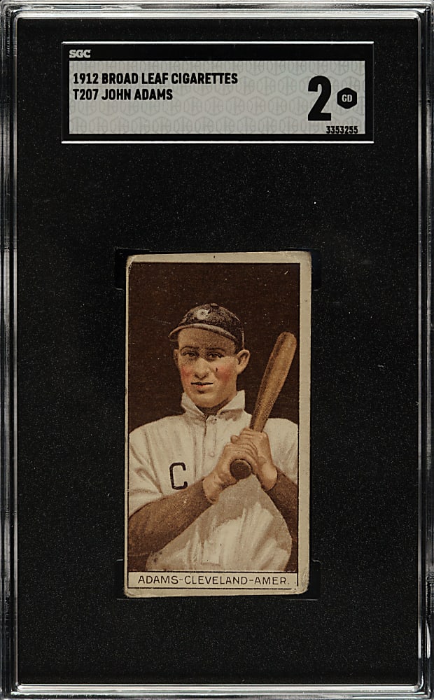 1912 T207 Brown Background John Adams SGC GOOD 2 - Broadleaf Back