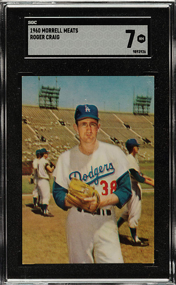 1960 Morrell Meats Dodgers Roger Craig SGC NM 7