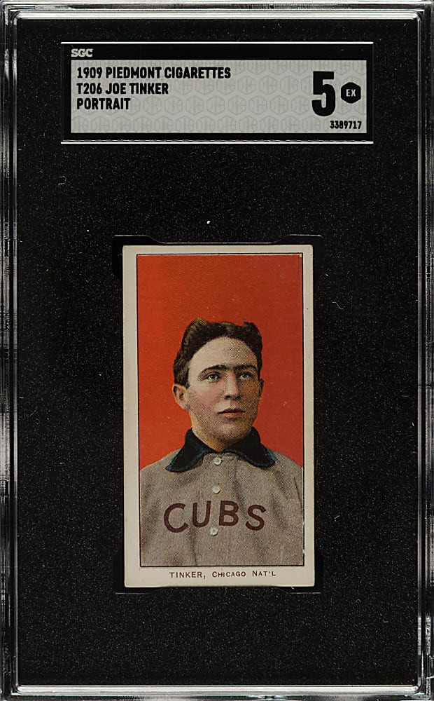 1909-1911 T206 White Border Joe Tinker Portrait SGC EX 5