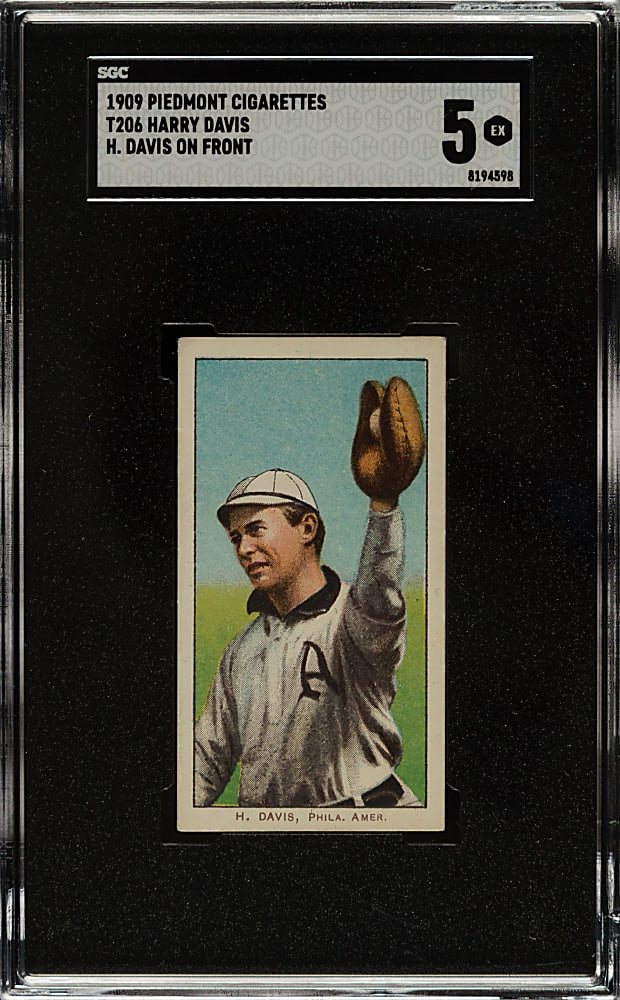 1909-1911 T206 White Border Harry Davis (H. Davis on Front) SGC EX 5