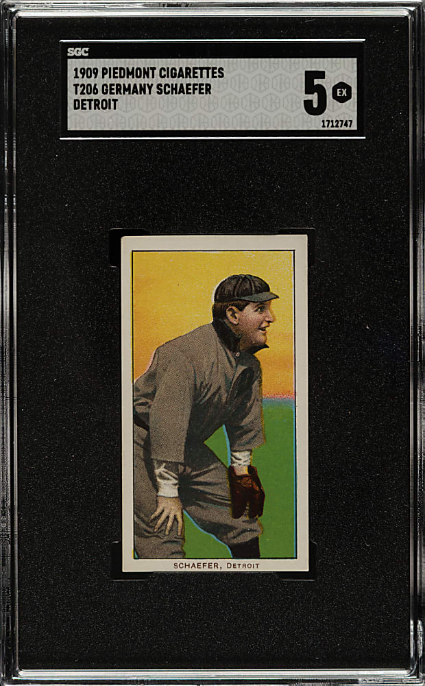 1909-1911 T206 White Border Germany Schaefer Detroit SGC EX 5