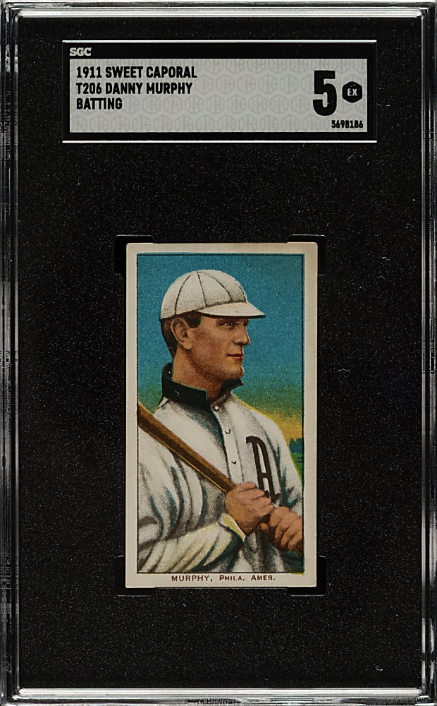 1909-1911 T206 White Border Danny Murphy Batting SGC EX 5