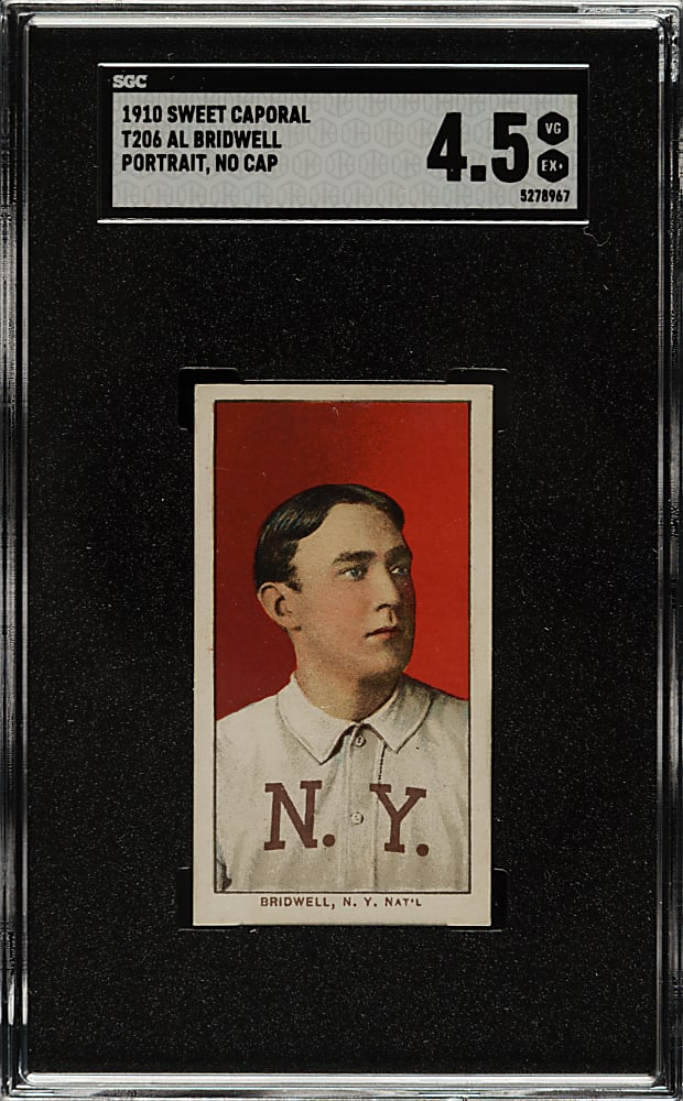 1909-1911 T206 White Border Al Bridwell Portrait No Cap SGC VG/EX+ 4.5