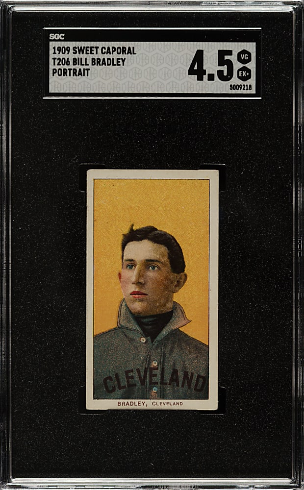 1909-1911 T206 White Border Bill Bradley Portrait SGC VG/EX+ 4.5