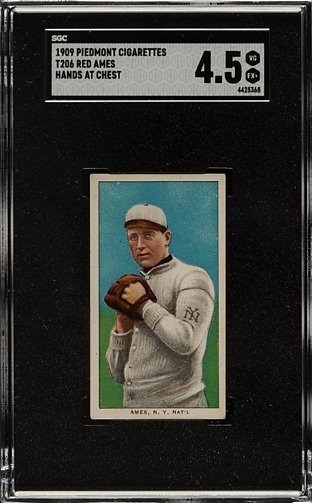 1909-1911 T206 White Border Red Ames Hands at Chest SGC VG/EX+ 4.5