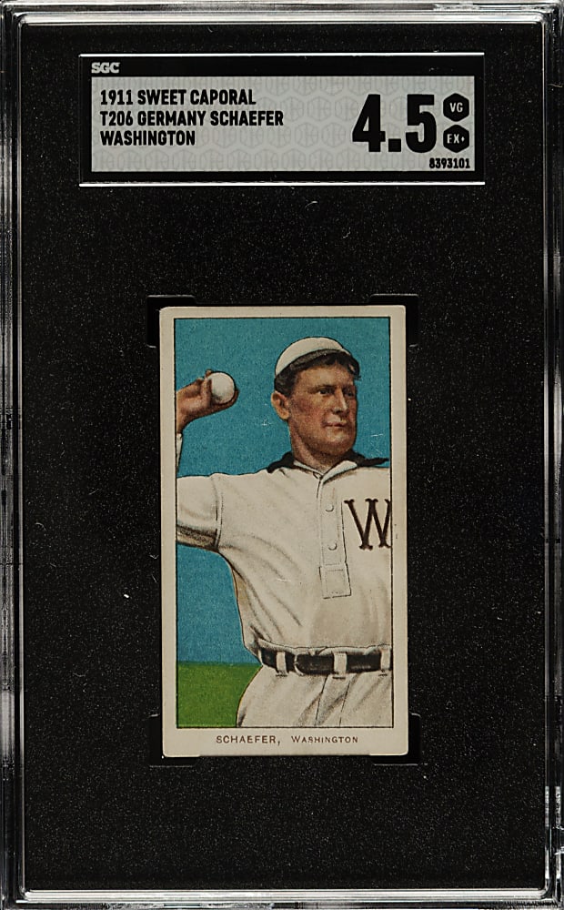 1909-1911 T206 White Border Germany Schaefer Washington SGC VG/EX+ 4.5