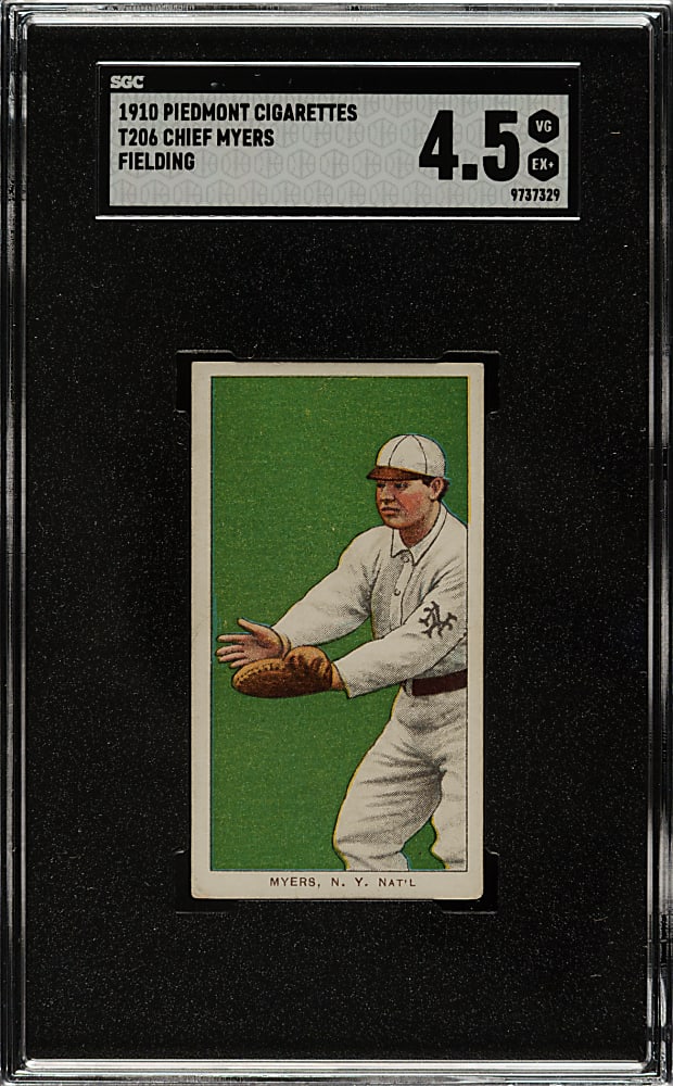 1909-1911 T206 White Border Chief Myers Fielding SGC VG/EX+ 4.5