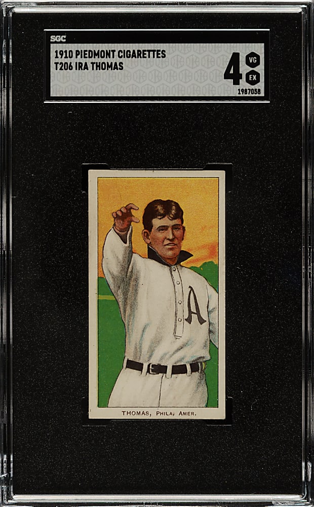 1909-1911 T206 White Border Ira Thomas SGC VG/EX 4