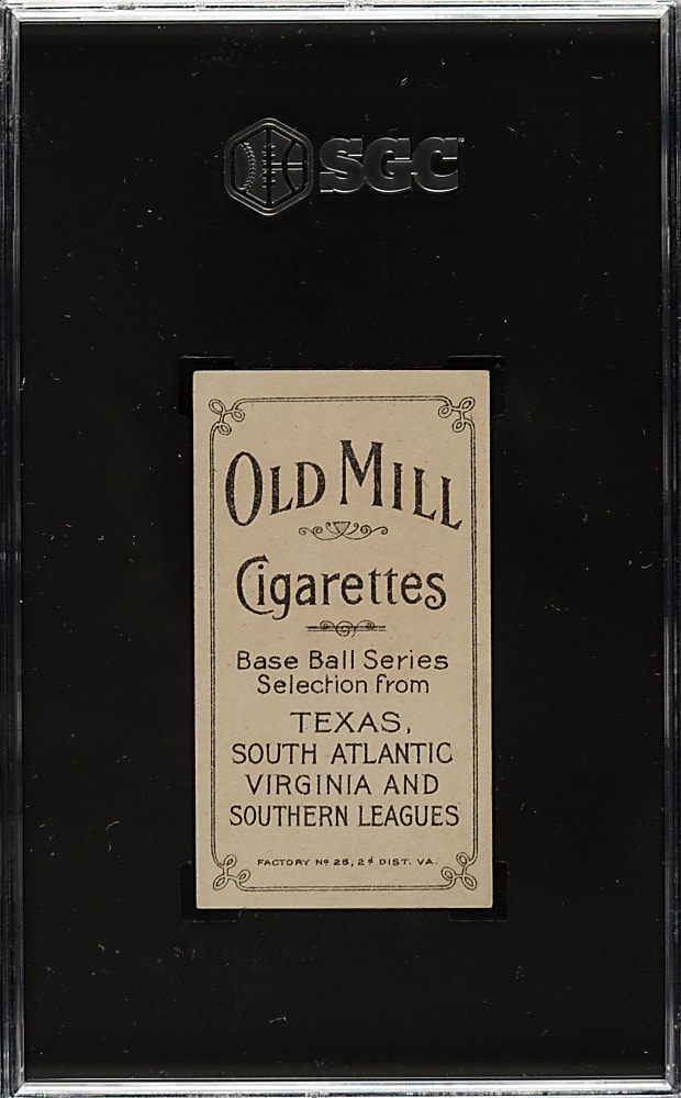 1909-1911 T206 White Border Dutch Revelle Southern Leaguer SGC EX+ 5.5 - Old Mill Back