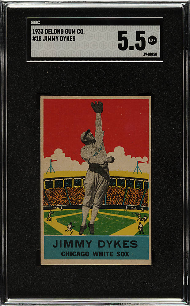 1933 R333 DeLong Gum #18 Jimmy Dykes SGC EX+ 5.5