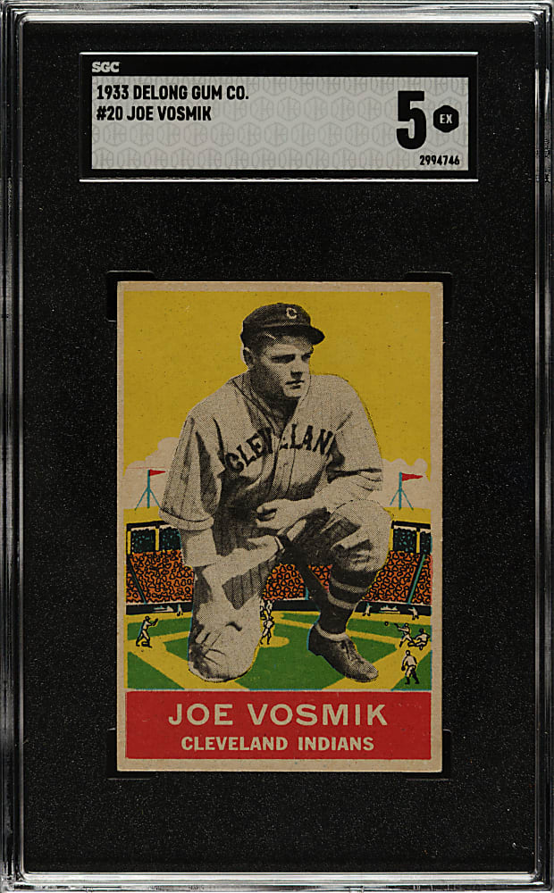 1933 R333 DeLong Gum #20 Joe Vosmik SGC EX 5