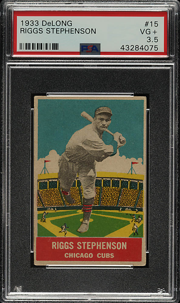 1933 R333 DeLong Gum #15 Riggs Stephenson PSA VG+ 3.5