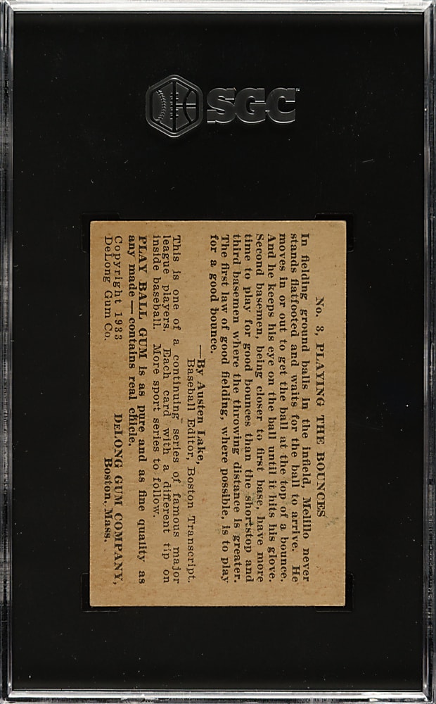 1933 R333 DeLong Gum #3 Oscar Melillo SGC EX/NM 6