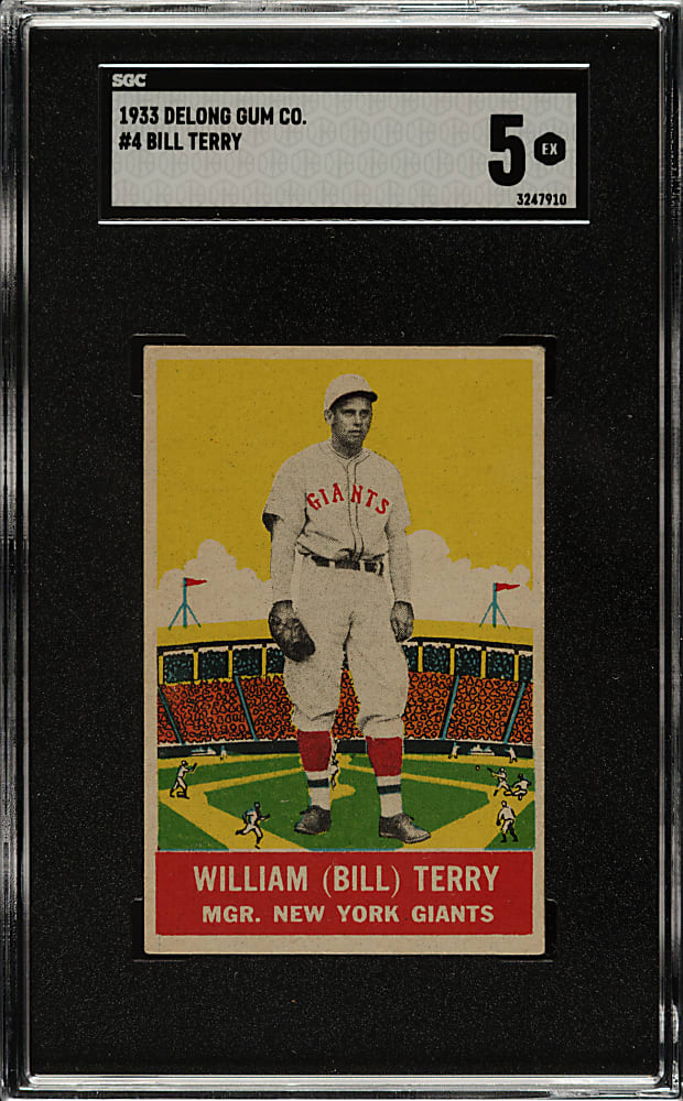 1933 R333 DeLong Gum #4 Bill Terry SGC EX 5