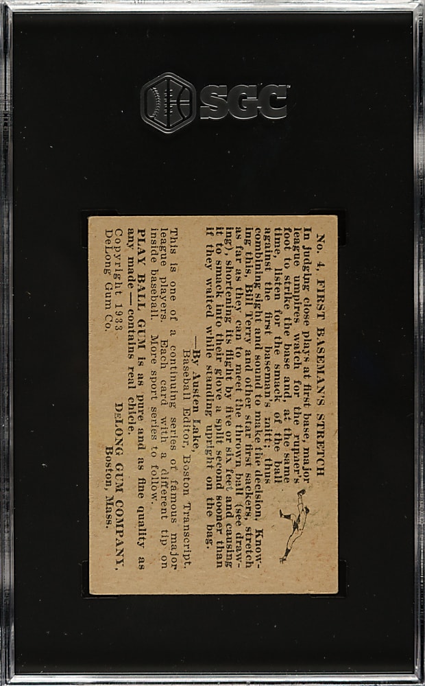 1933 R333 DeLong Gum #4 Bill Terry SGC EX 5