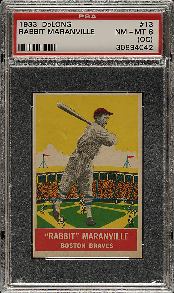 1933 R333 DeLong #13 Rabbit Maranville PSA NM-MT 8 (OC)