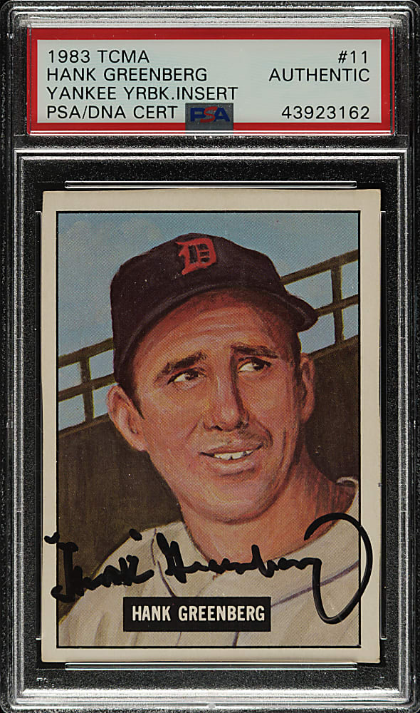Signed 1982 TCMA #11 Hank Greenberg - PSA/DNA