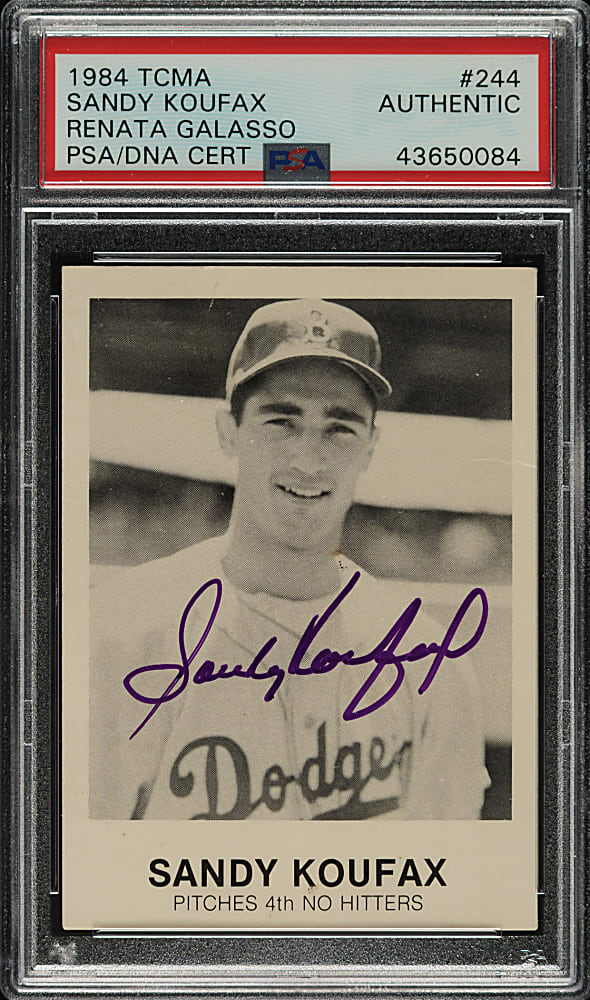 Signed 1984 TCMA Renata Galasso #244 Sandy Koufax - PSA/DNA