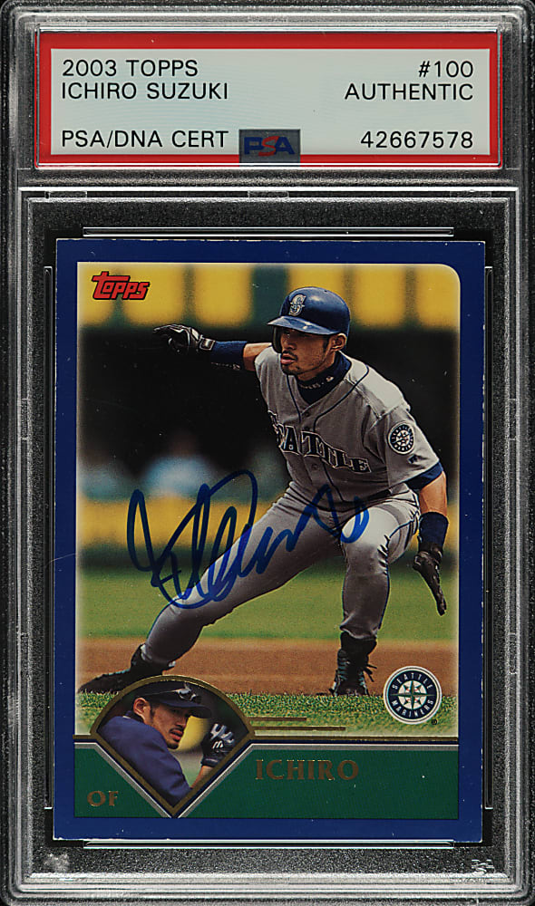 Signed 2003 Topps #100 Ichiro Suzuki - PSA/DNA