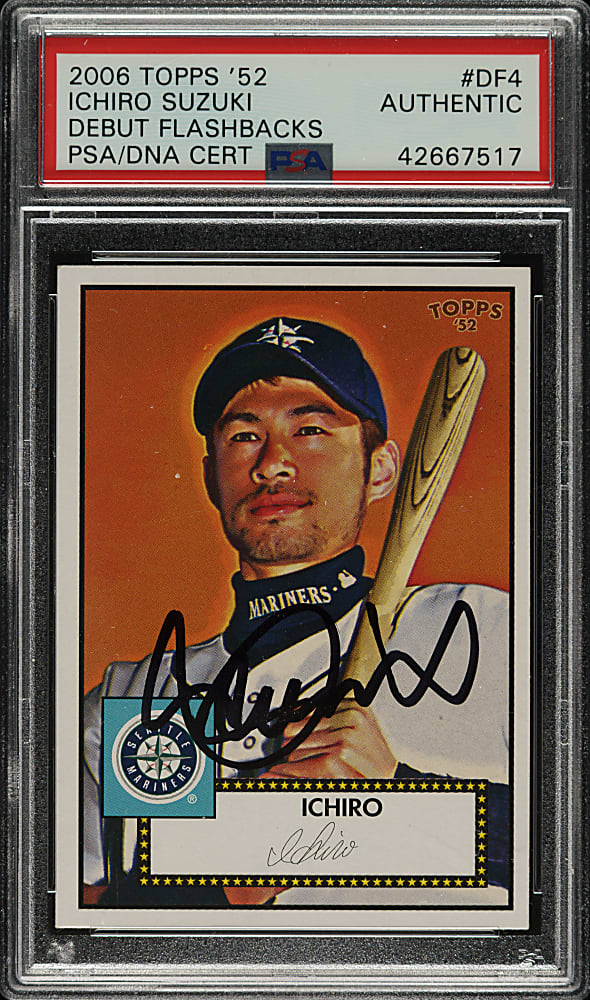 Signed 2006 Topps '52 Rookies Debut Flashbacks #DF4  Ichiro Suzuki - PSA/DNA