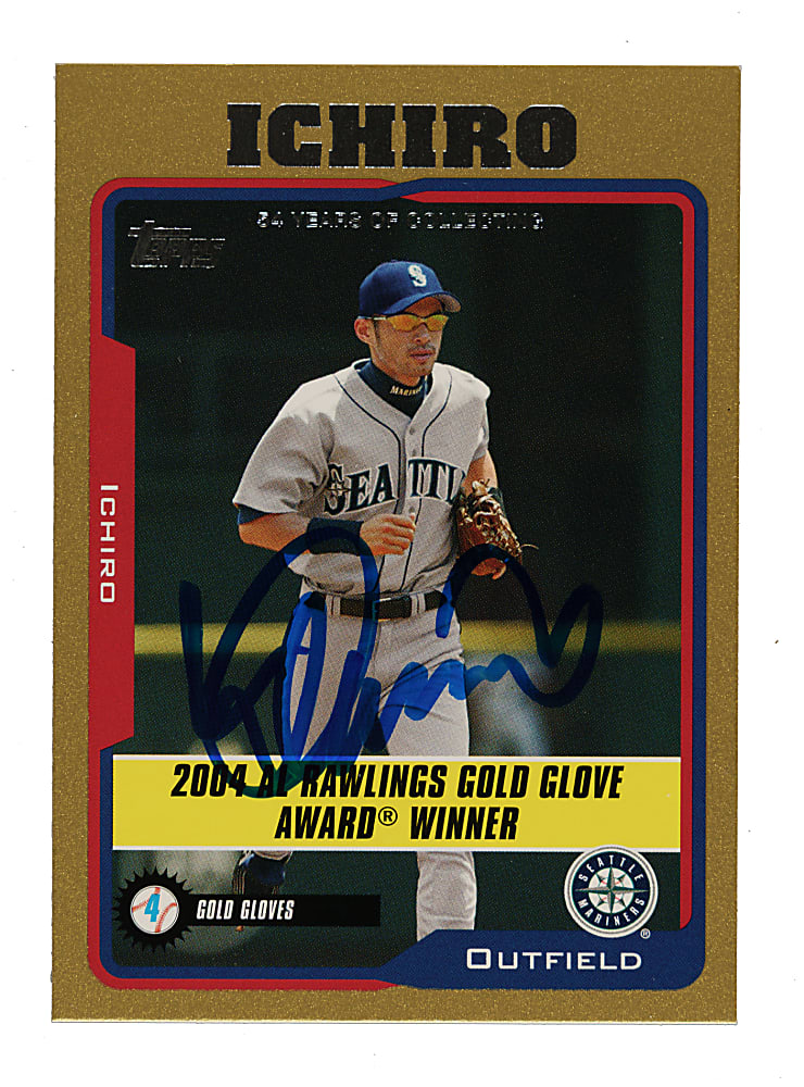 Signed 2005 Topps #702 Ichiro Suzuki Gold #148/2,005 - JSA