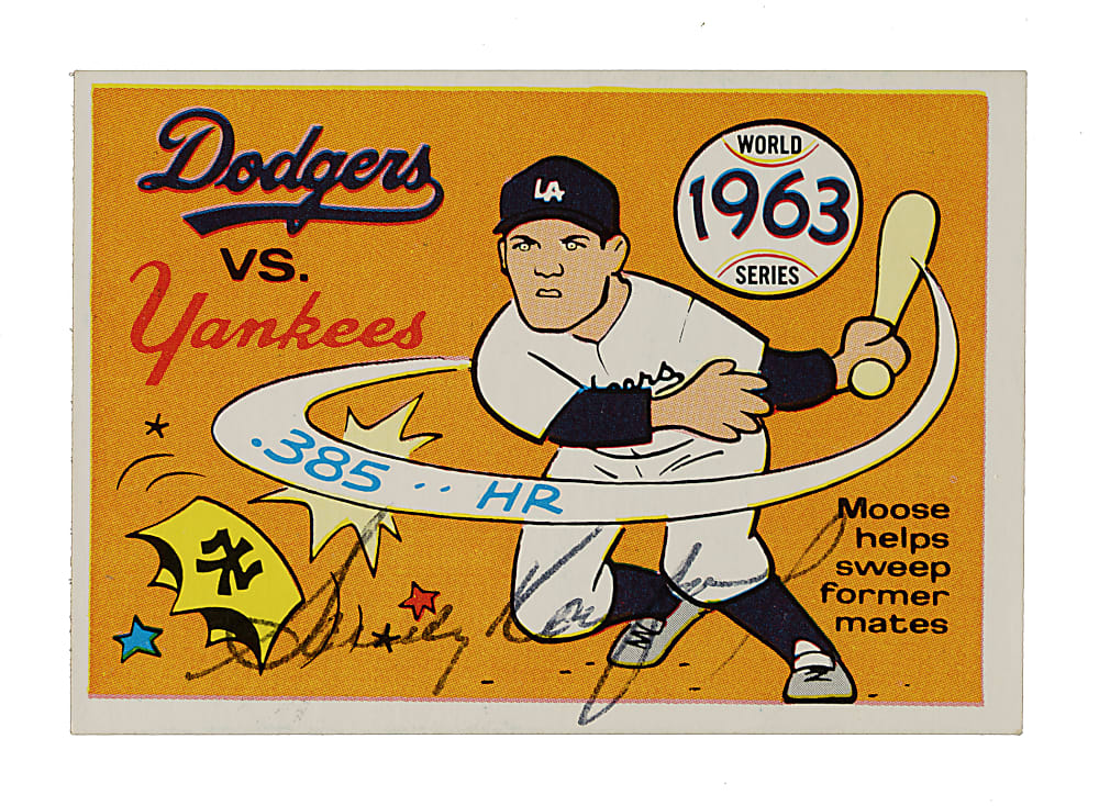 Signed 1970 Fleer World Series #60 Dodgers vs. Yankees with Sandy Koufax - JSA