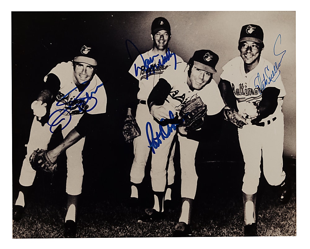 1971 Baltimore Orioles 20-Game Winners Multi-Signed Photograph with Jim Palmer