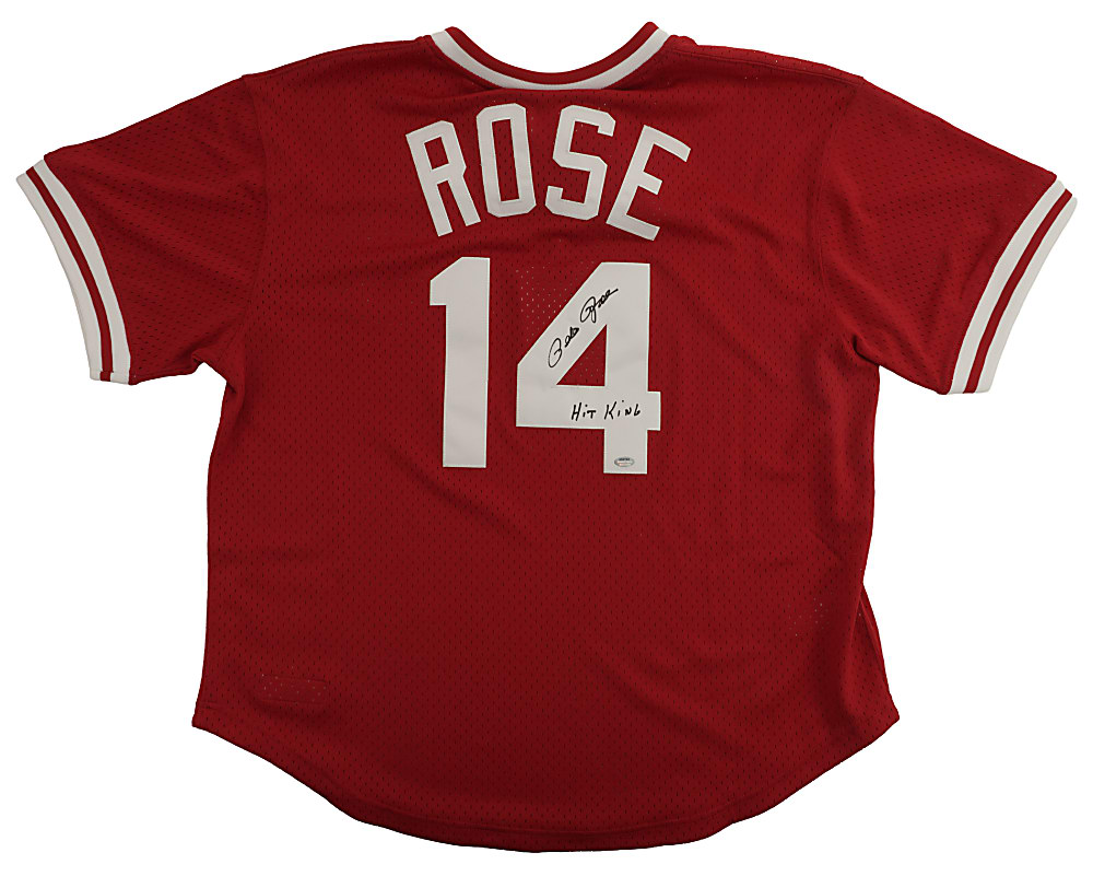 Pete Rose Signed Cincinnati Reds Jersey with "Hit King" Inscription