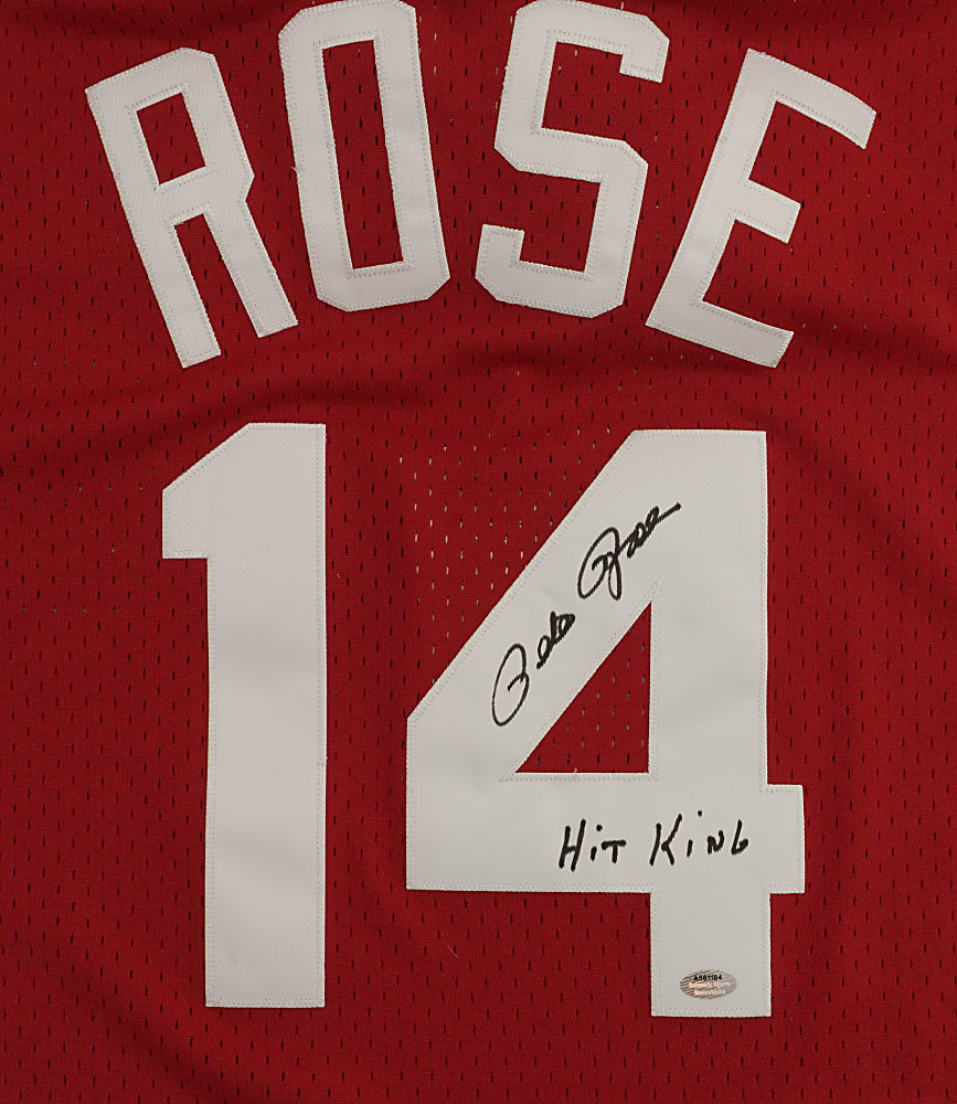 Pete Rose Signed Cincinnati Reds Jersey with "Hit King" Inscription