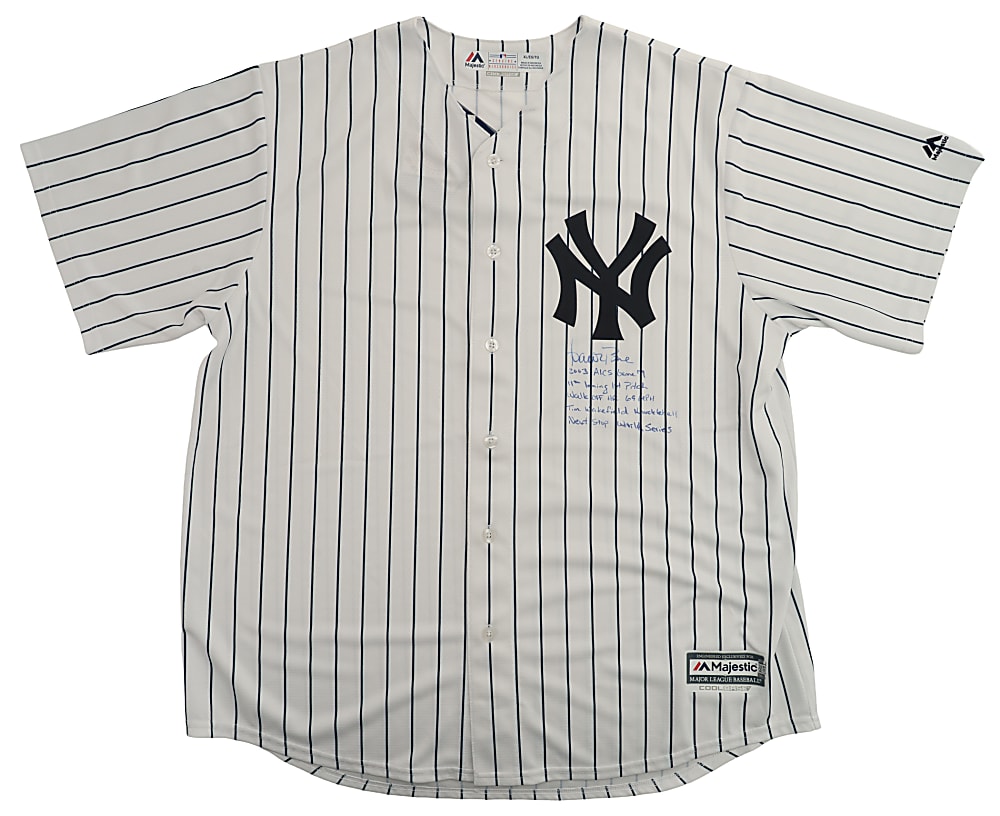 Aaron Boone Signed New York Yankees Jersey with Multiple Inscriptions