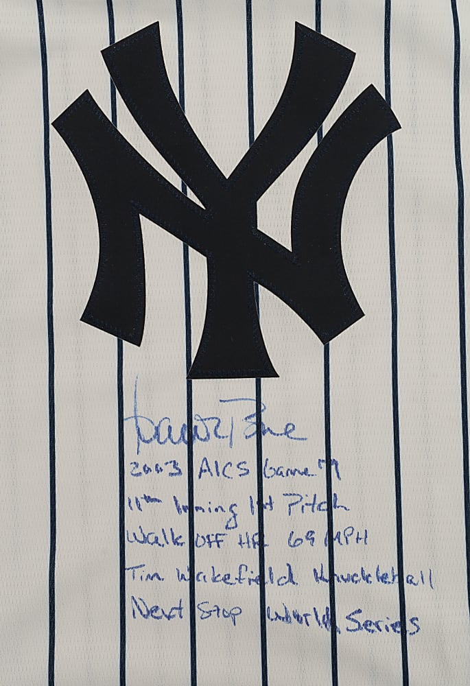 Aaron Boone Signed New York Yankees Jersey with Multiple Inscriptions