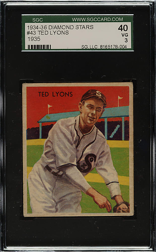 1934-1936 R327 Diamond Stars #43 Ted Lyons SGC VG 40