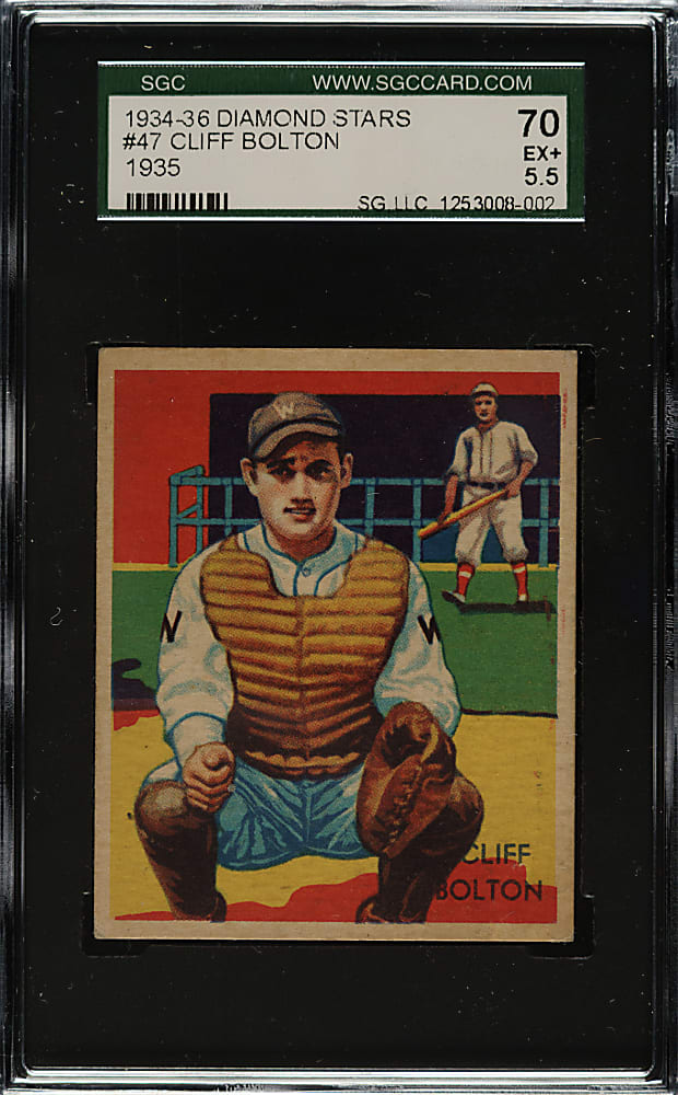 1934-1936 R327 Diamond Stars #47 Cliff Bolton SGC EX+ 70