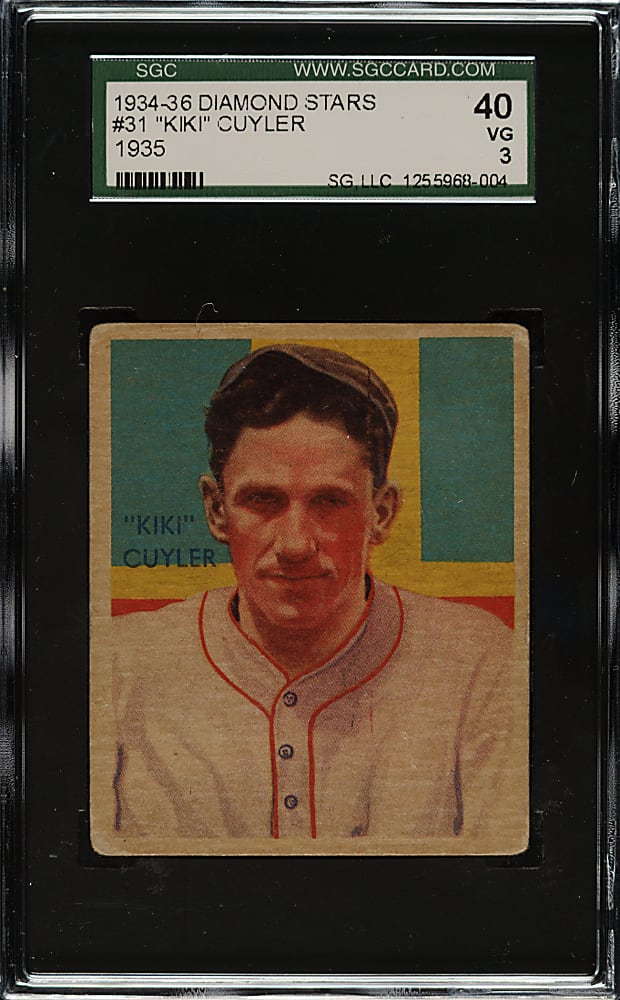 1934-1936 R327 Diamond Stars #31 Kiki Cuyler (1935 Green Back) SGC VG 40