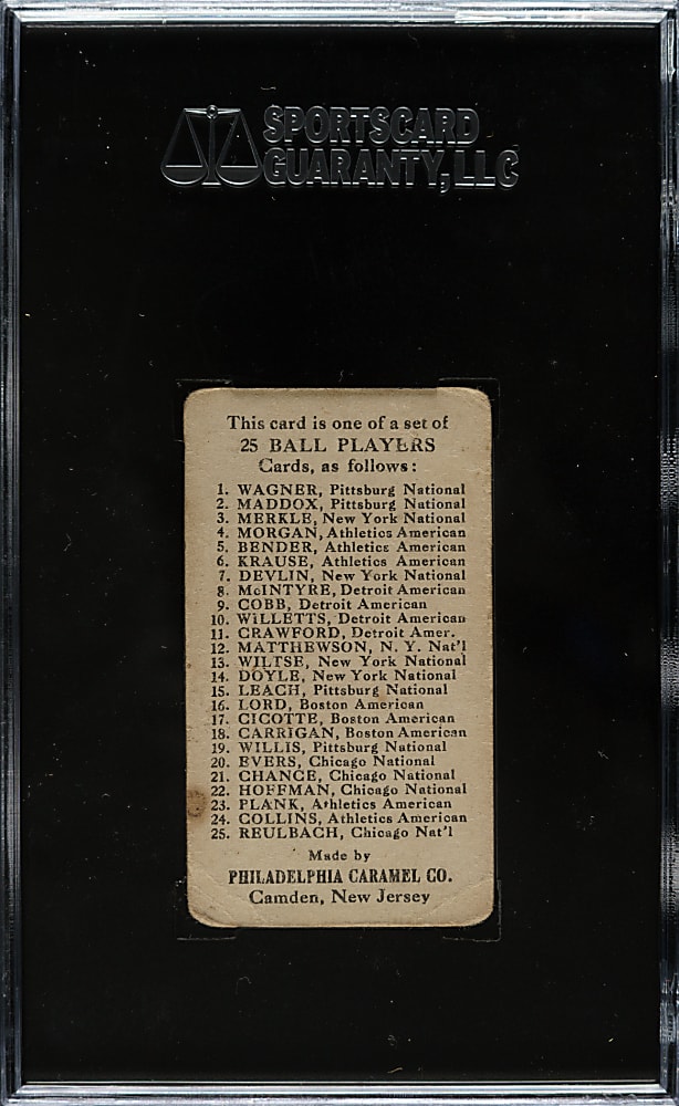 1909 E95 Philadelphia Caramel Matty Mcintyre SGC GOOD 30