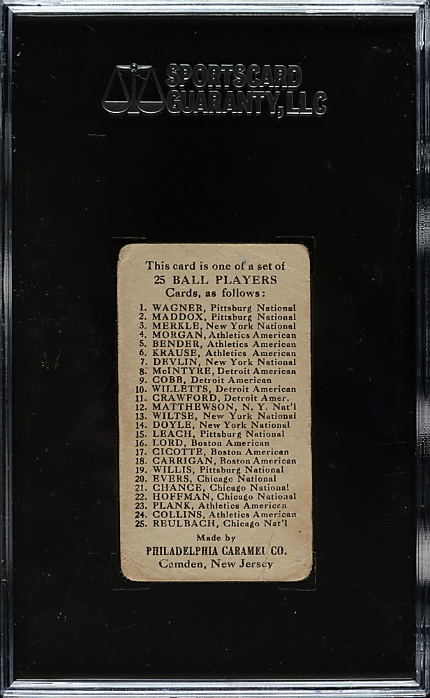1909 E95 Philadelphia Caramel Art Devlin SGC FAIR 20