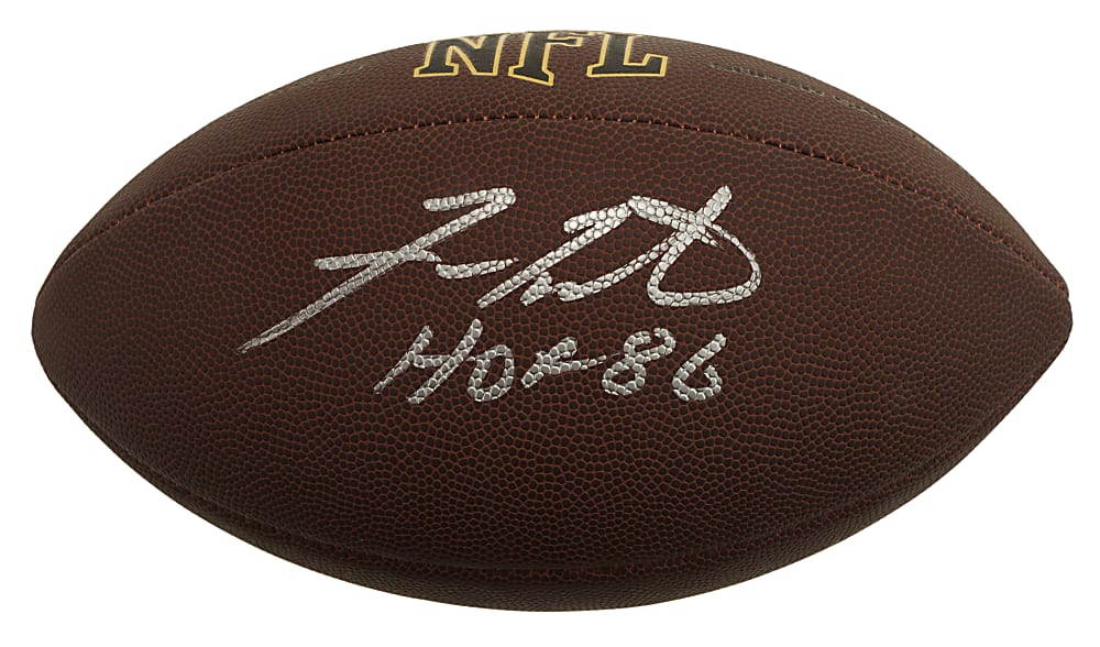 Fran Tarkenton Signed Football with "HOF 86'" Inscription