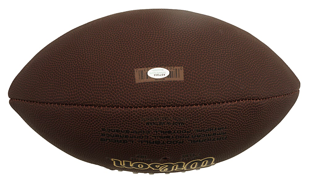Fran Tarkenton Signed Football with "HOF 86'" Inscription