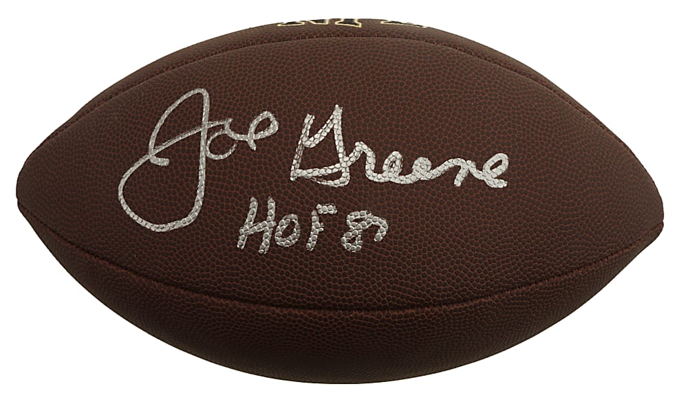 Joe Greene Signed Football with "HOF 87'" Inscription