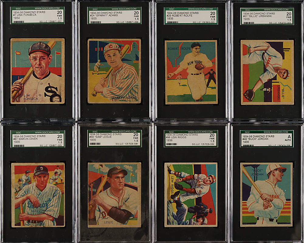 1934-1936 R327 Diamond Stars SGC-Graded Collection (12) Including Frank Frisch