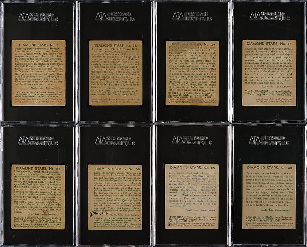1934-1936 R327 Diamond Stars SGC-Graded Collection (12) Including Frank Frisch