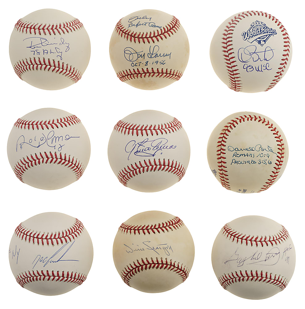 Hall of Fame and Stars Single-Signed Baseball Collection (9) - PSA/DNA, Beckett and JSA