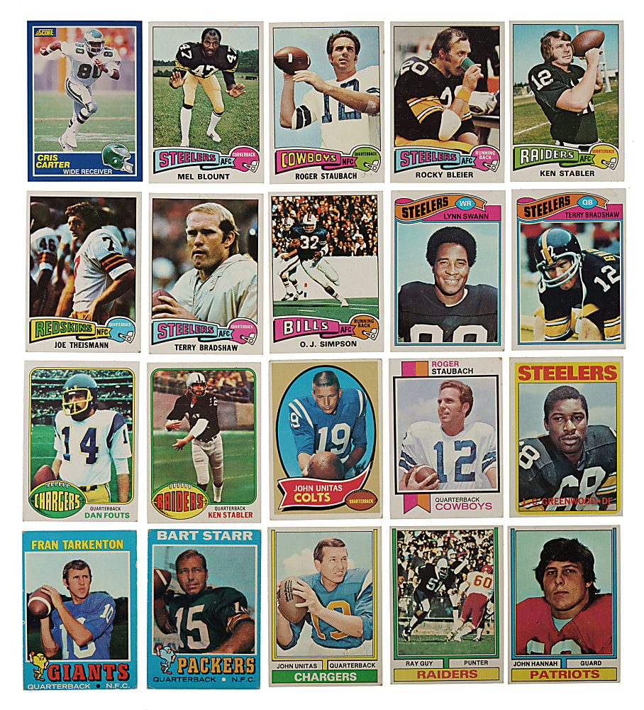 1970 to 1989 Topps and Score Football Hall of Fame and Star Collection (24)
