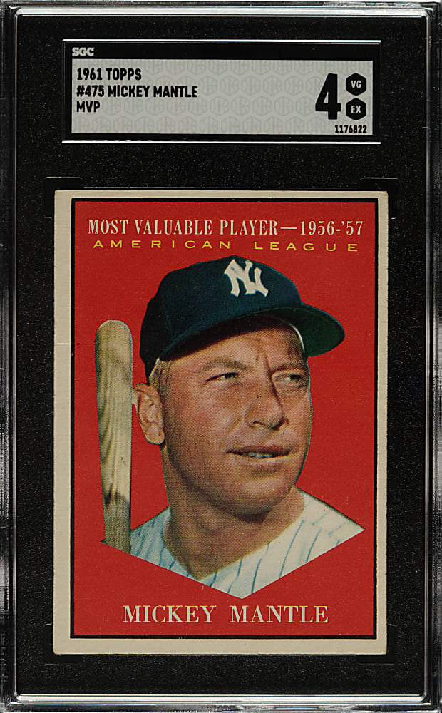 1961 Topps #475 Mickey Mantle MVP SGC VG/EX 4