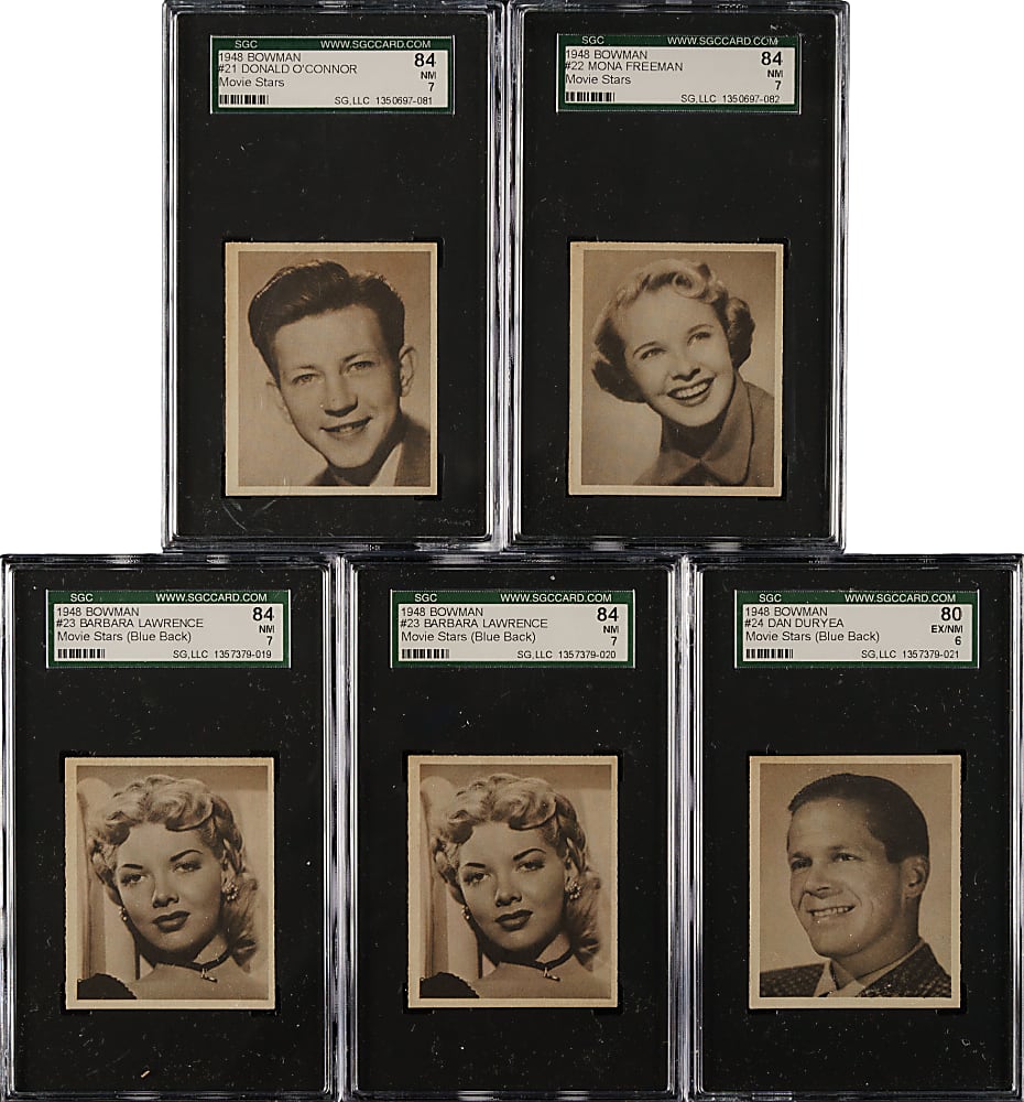 1948 Bowman "Movie Stars" SGC-Graded Collection (5)