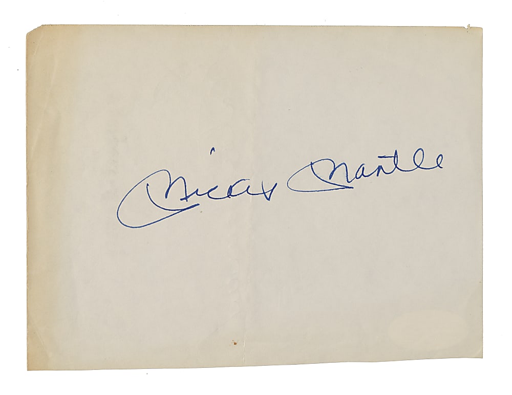 Mickey Mantle and Elston Howard Cut Signature - JSA