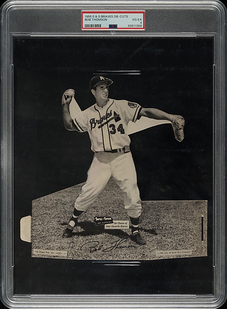 1955 Spic and Span Braves Die-Cuts Bob Thomson PSA VG-EX 4