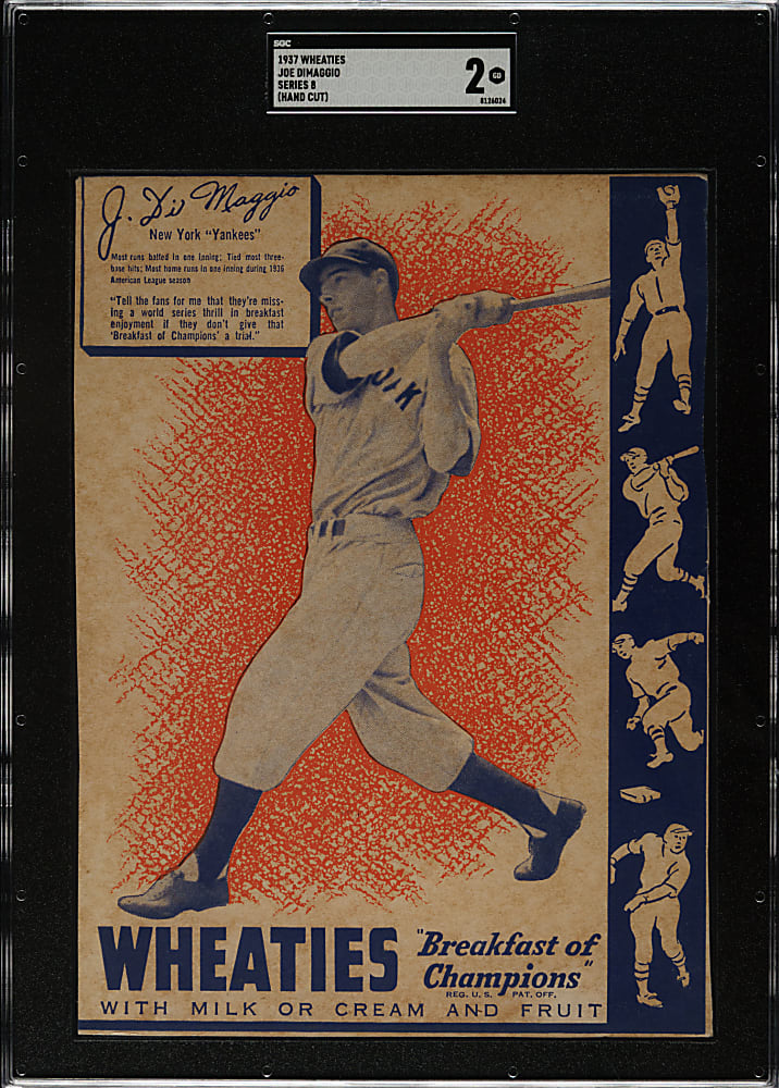 1937 Wheaties Series 8 Joe DiMaggio SGC GOOD 2