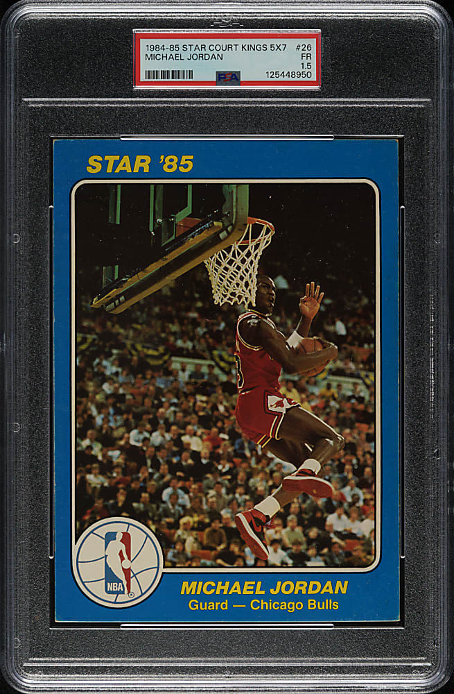 1984-1985 Star Company Basketball "Court Kings 5 x 7" #26 Michael Jordan Rookie PSA FAIR 1.5